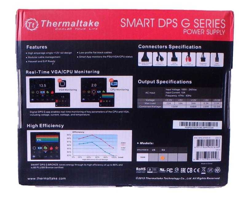 Блок питания thermaltake smart se 730вт 14cm (sps-730mpcbeu) smart se 630w